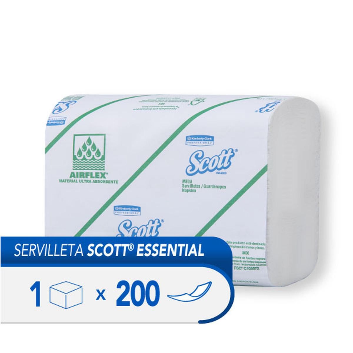 SCOTT - Servilleta Scott® Essential Doblada paquete x200 unidades