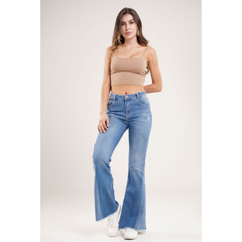 RAGGED - Jeans flare cortes Azul medio Ragged