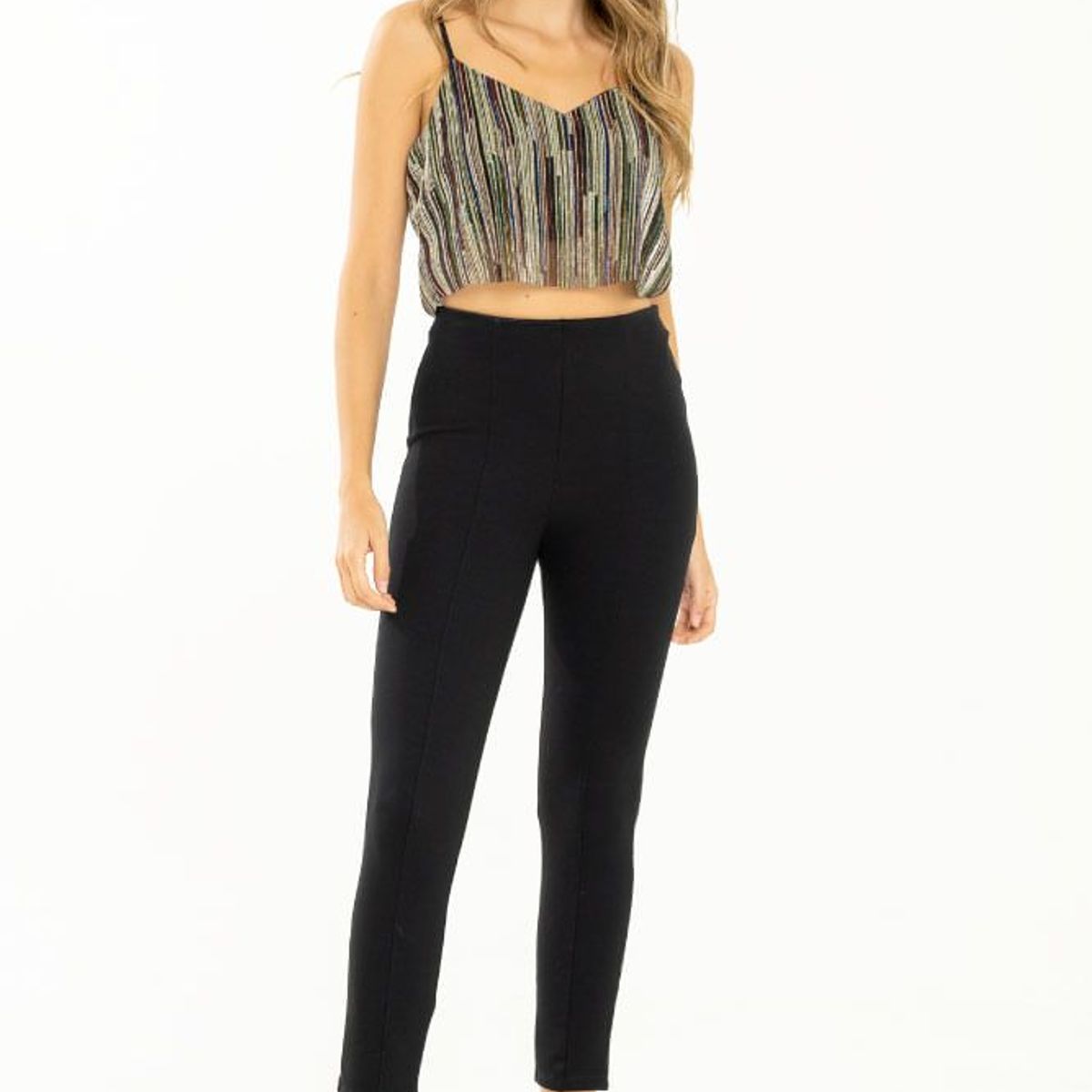 RAGGED - Pantalon corte pierna Negro Ragged