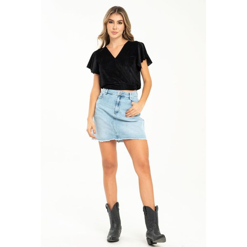 RAGGED - Falda mini denim Azul claro Ragged