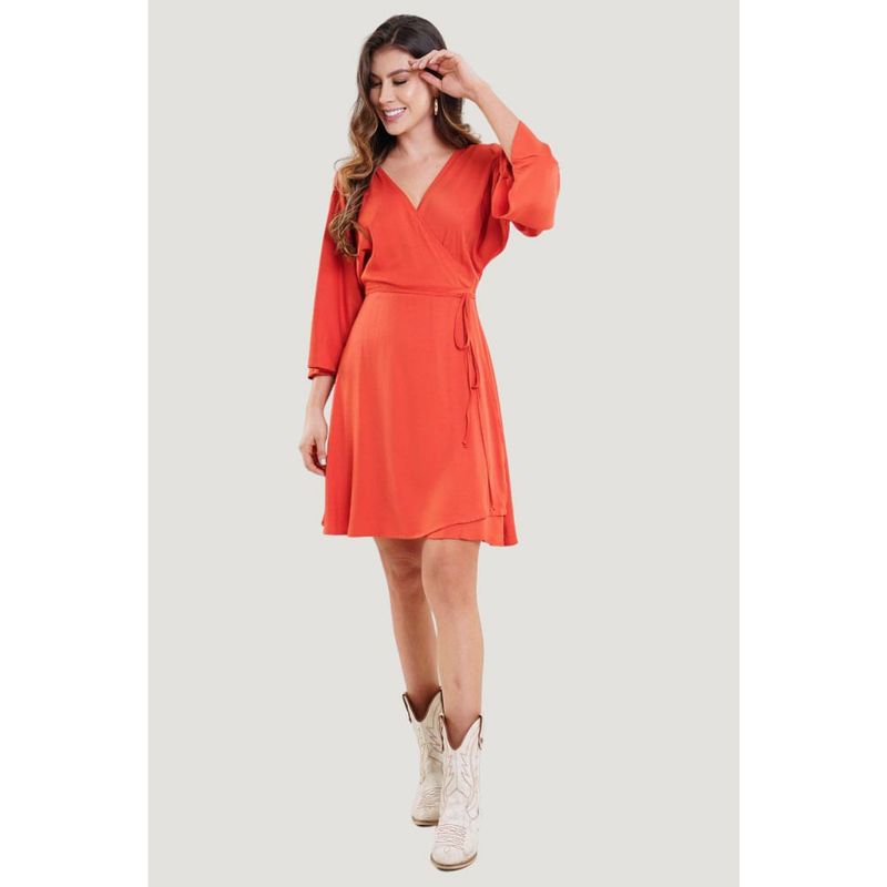 RAGGED - Vestido wrap Cobre Ragged