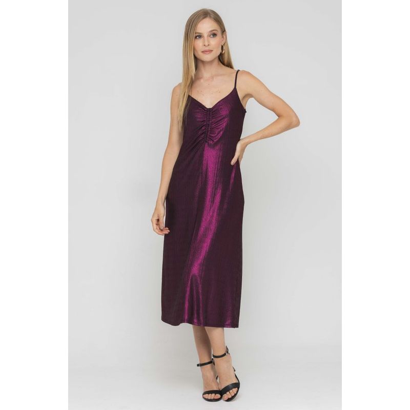 RAGGED - Vestido midi tiffany Magenta Ragged
