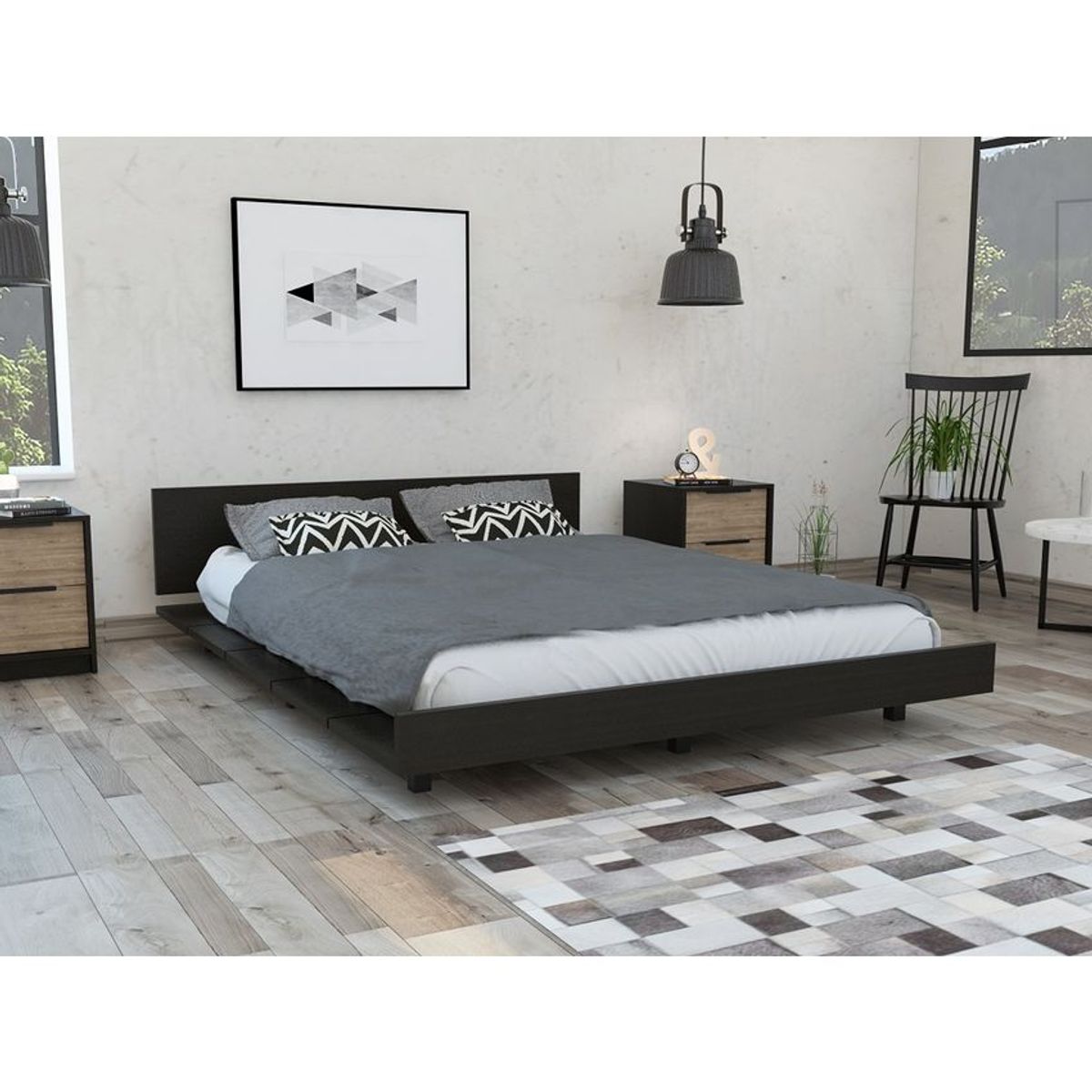 RTA MUEBLES - Cama 1.60 kaia cwm 3876 wengue/miel 51,5 x 160,0 x 212,5  RTA