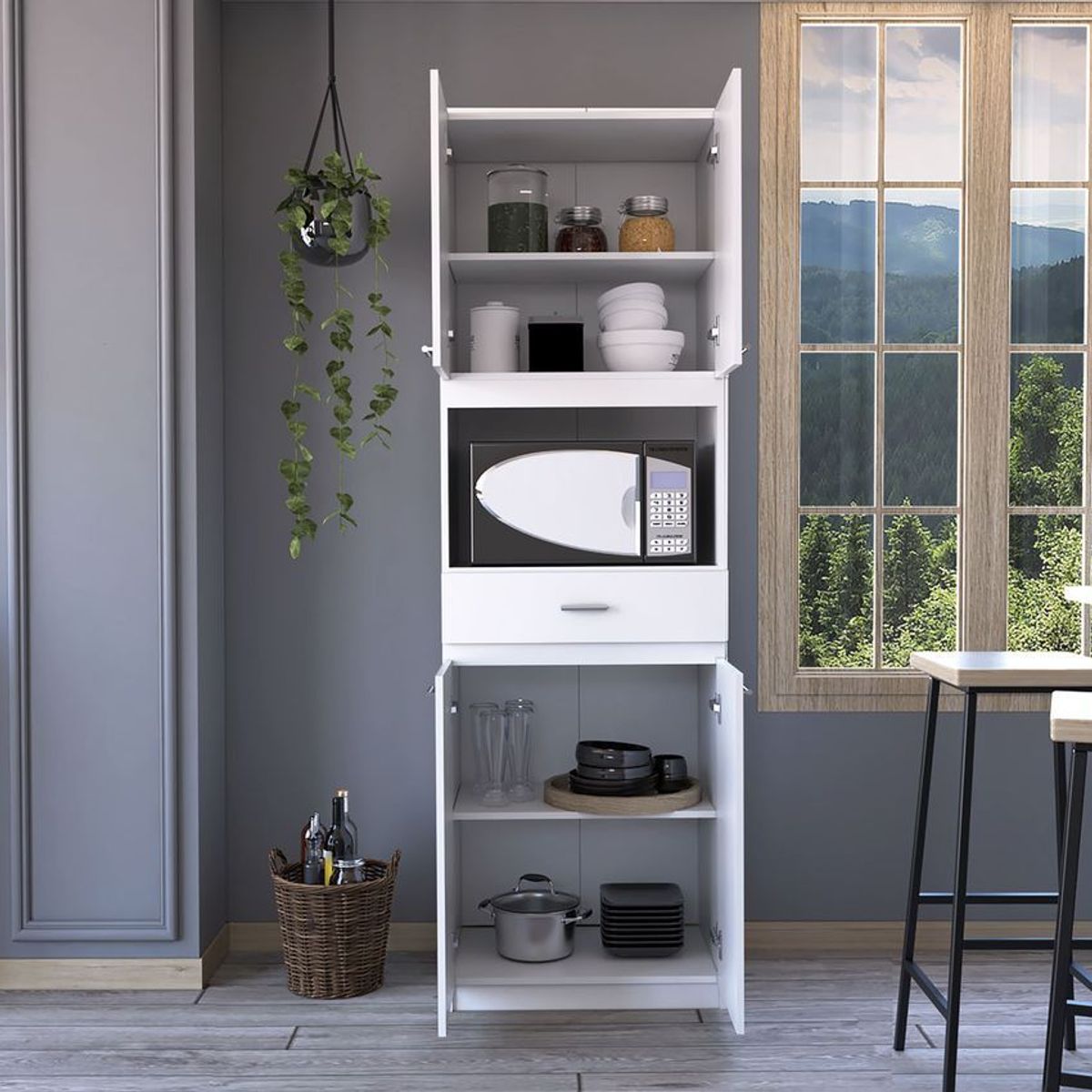 RTA MUEBLES - Modulo microondas bau blanco mqz 19 rta muebles mlb 6664