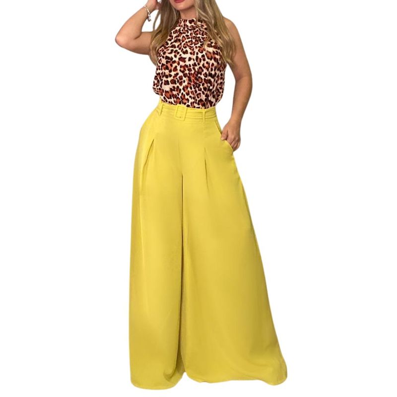 YURELKSHOP - CONJUNTO PANTALON PALAZZO BLUSA PRINT