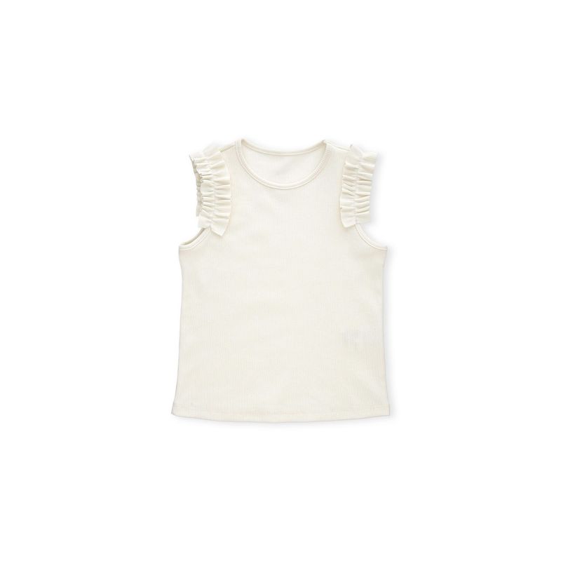 BABY PLANET - Camiseta Blanca Manga Sisa En Boleros Para Bebé Niña Baby Planet.-