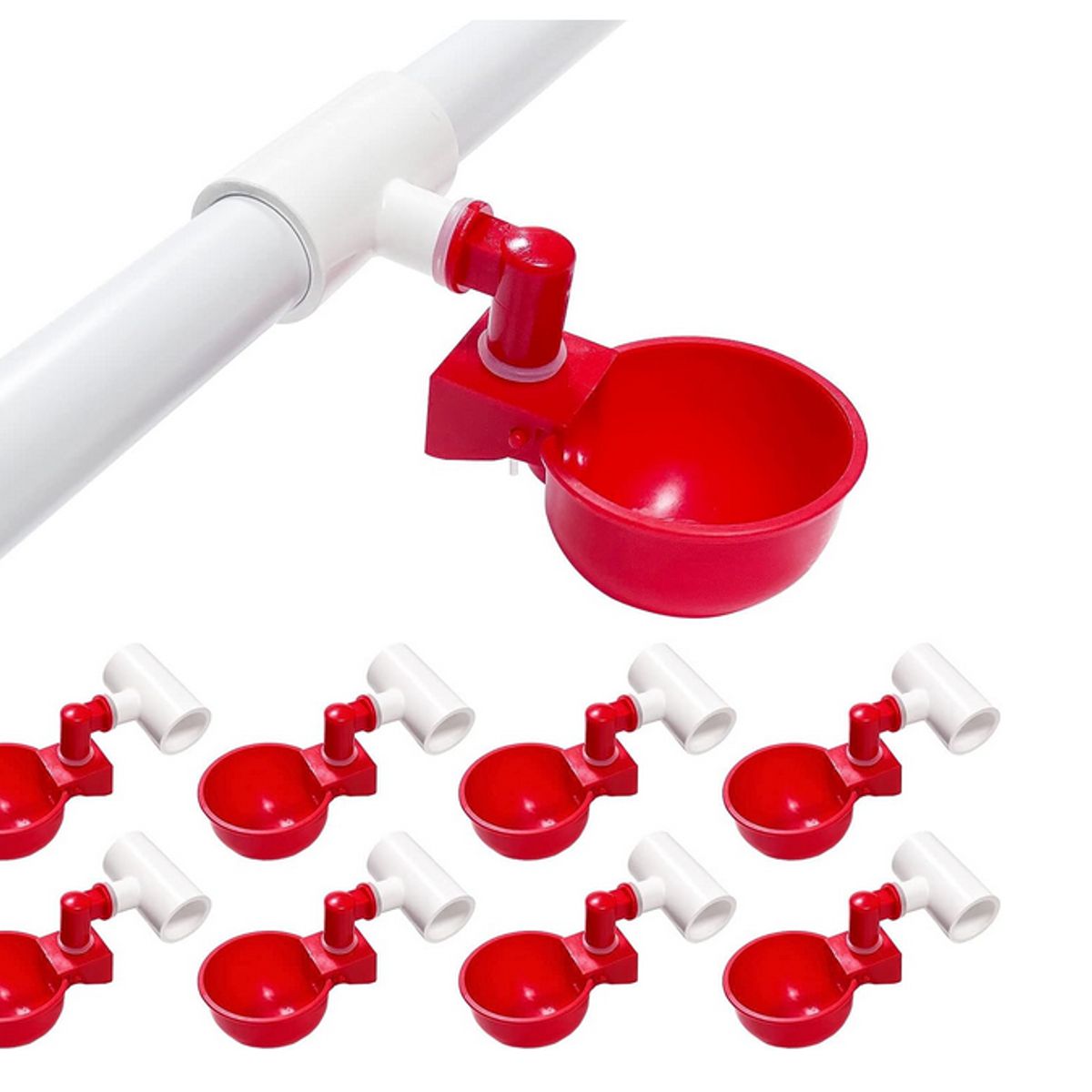 GENERICO - Bebedero Automático Copa Conector T PVC media pulgada pollos