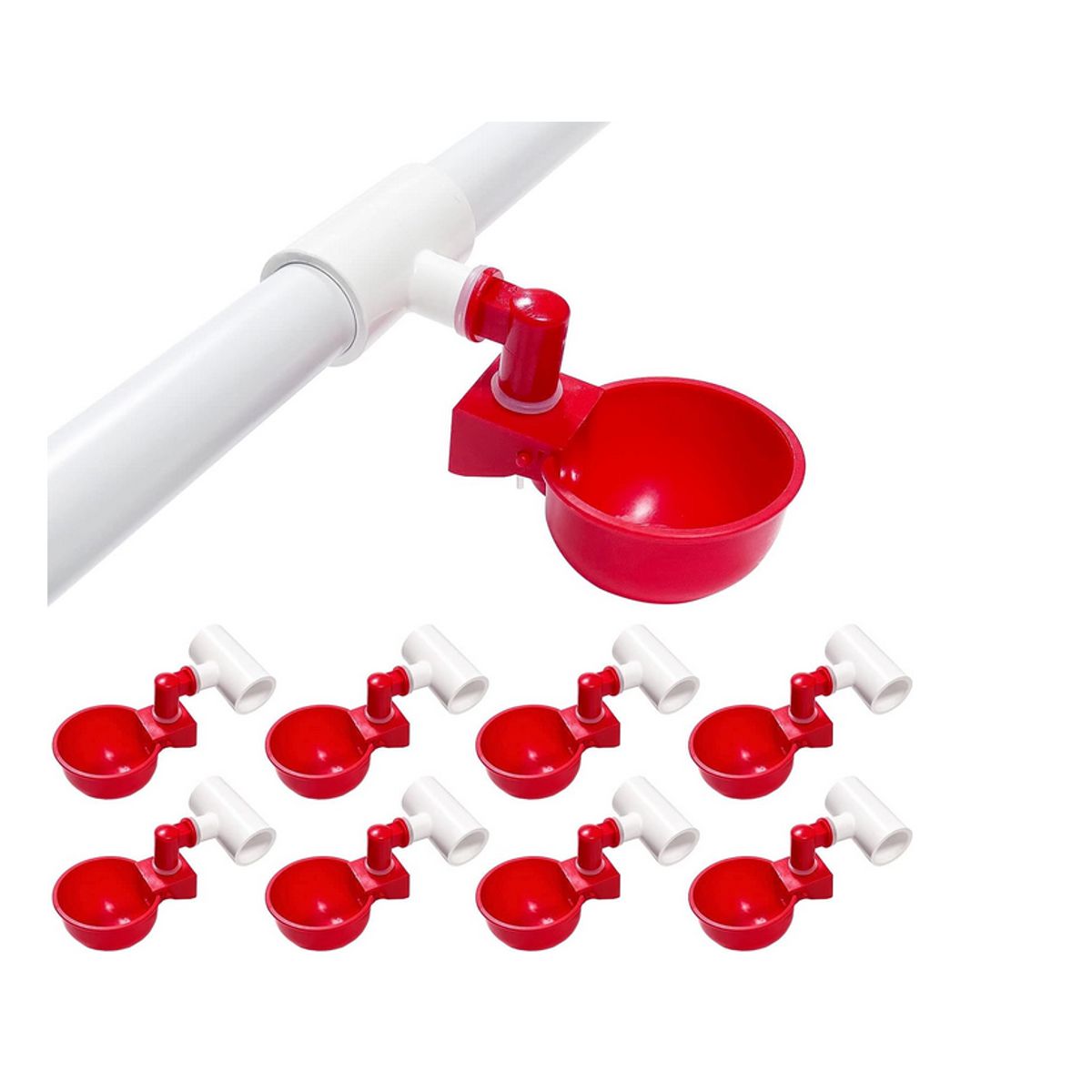 GENERICO - Bebedero Automático Copa Conector T PVC media pulgada pollos