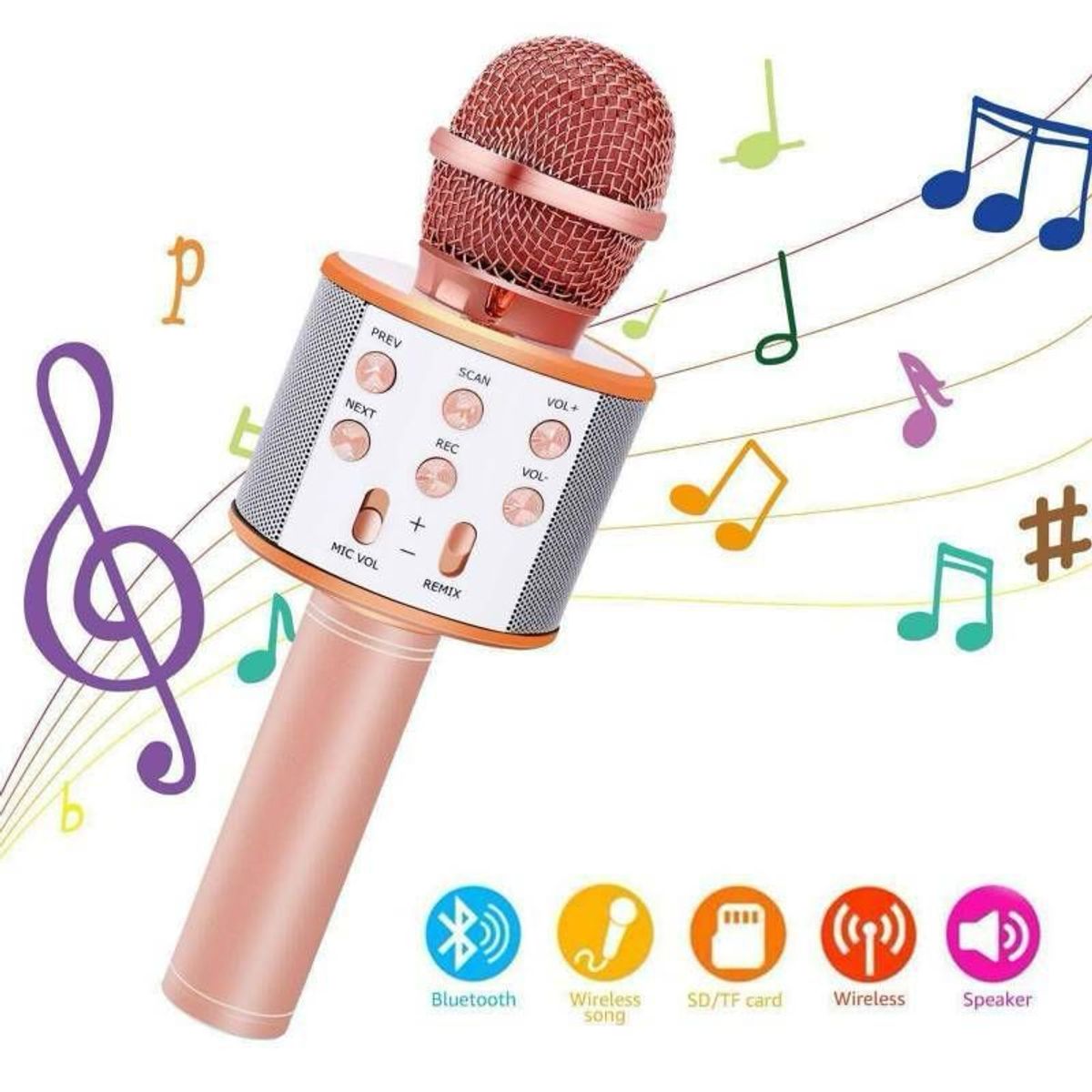 GENERICO - Micrófono Karaoke Parlante Recargable Con Bluetooth Ws-858
