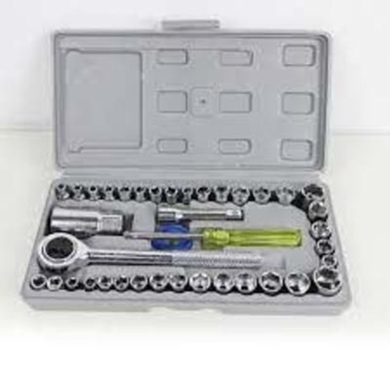 GENERICO - juego ratchet y copas x40 pcs estuche pasta
