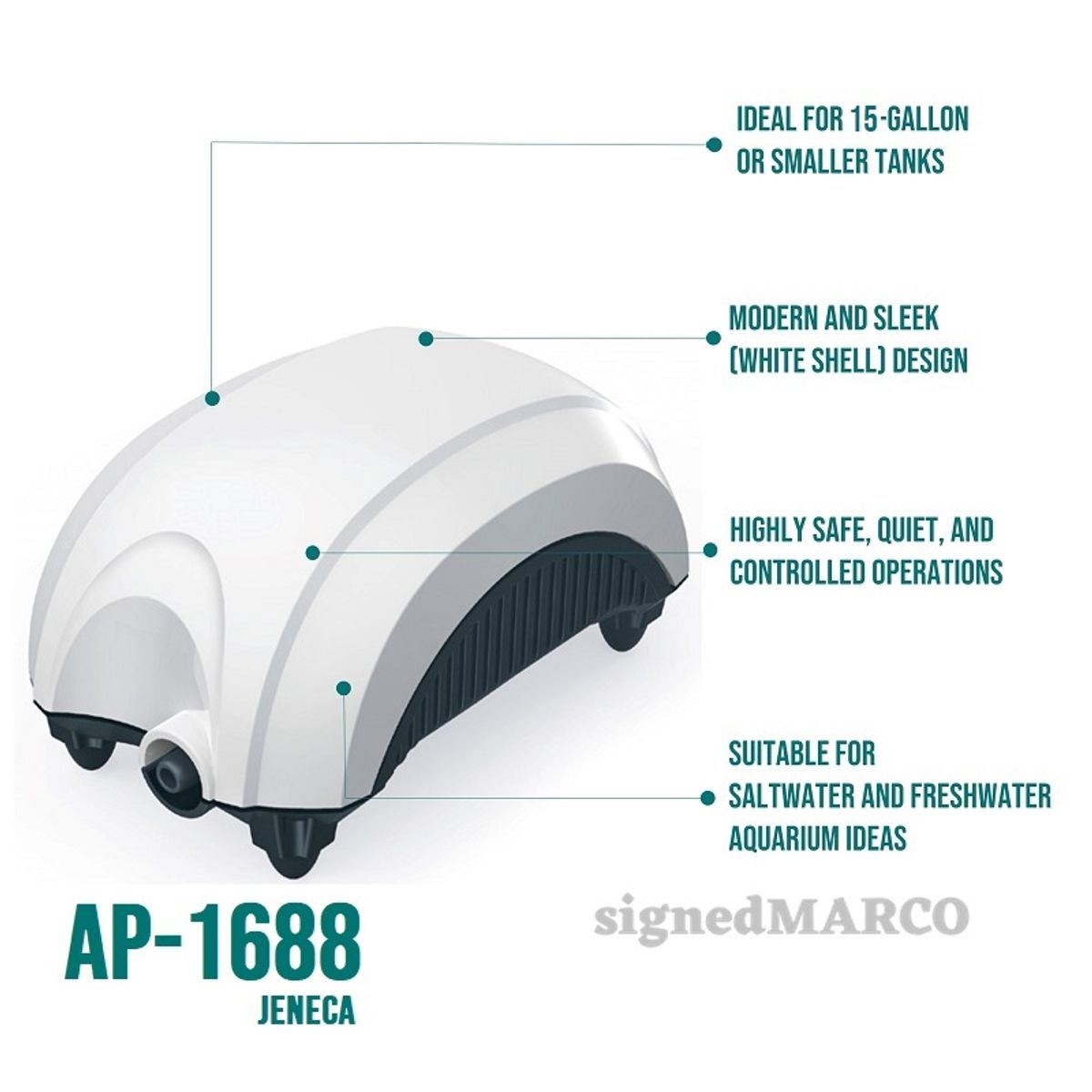 GENERICO - Motor Acuario Bomba Aire Oxigenador Pecera Sin Ruido Acuario