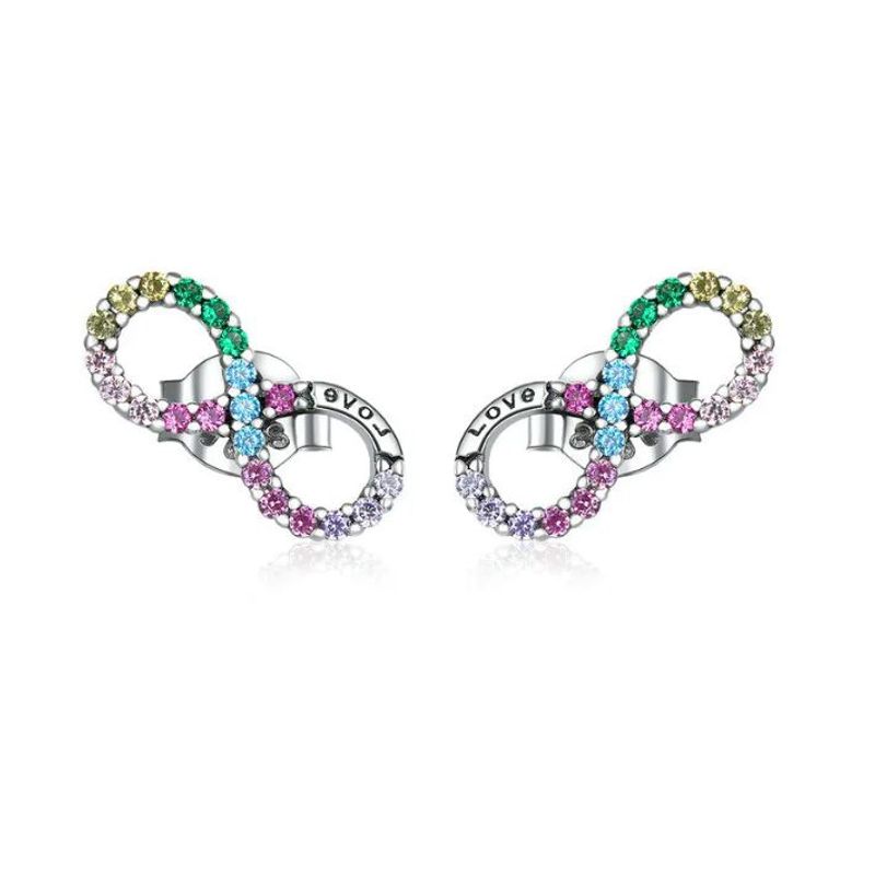ALHAJAS - Aretes Topos Para Mujer  Amor Infinito Fabricados En Plata 925