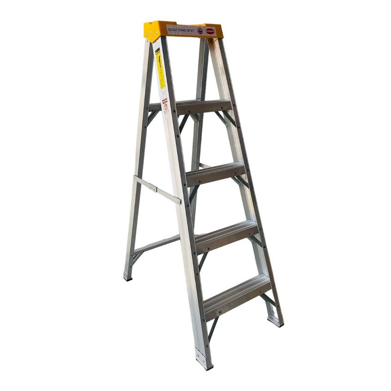 GENERICO - Escalera Tijera En Aluminio Uso Industrial De 5 Pasos 144cm 150kg