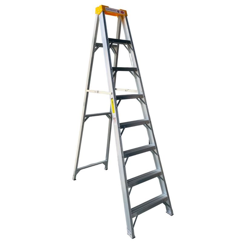 GENERICO - Escalera Tijera En Aluminio Uso Industrial  8 Pasos 2,29 Metros 150kg