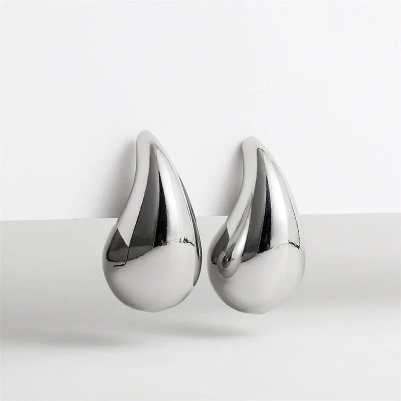 GENERICO - Aretes En Forma Gota De Agua Para Mujer Moda Outfit Par plateado