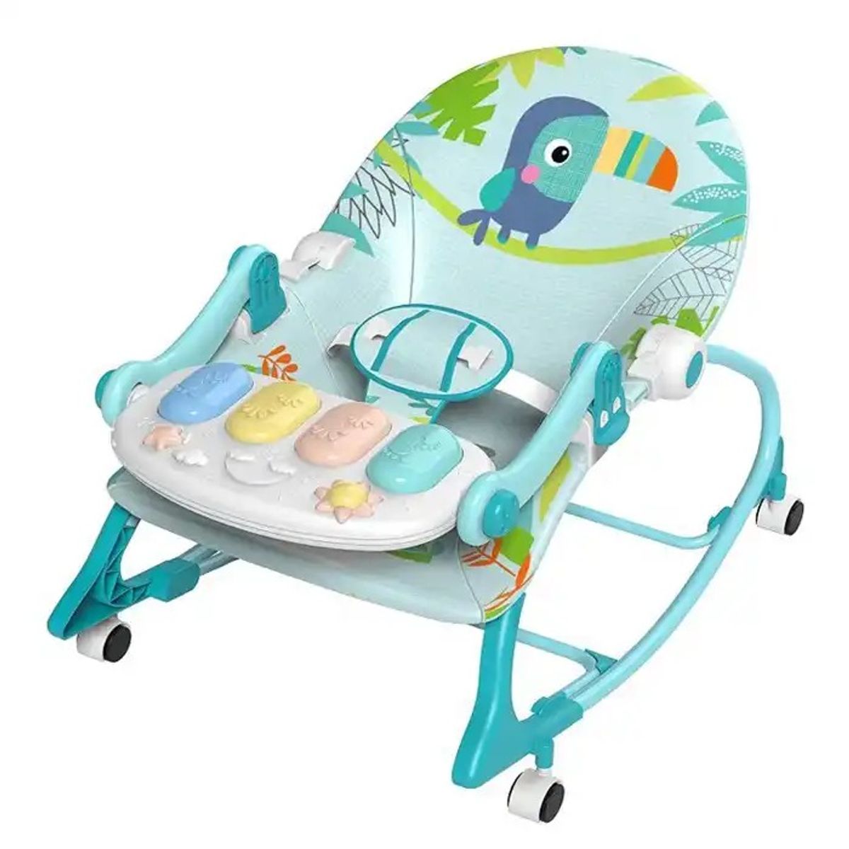 KIDSHOP - Silla Mecedora Con Ruedas Piano Musical 3689-A Tucán