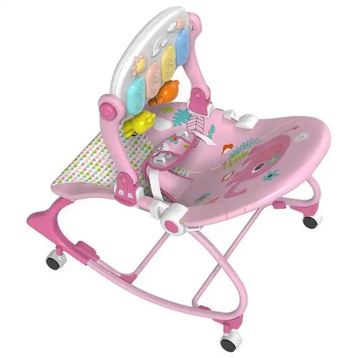 KIDSHOP - Silla Mecedora Con Ruedas Piano Musical 3689-A Tucán