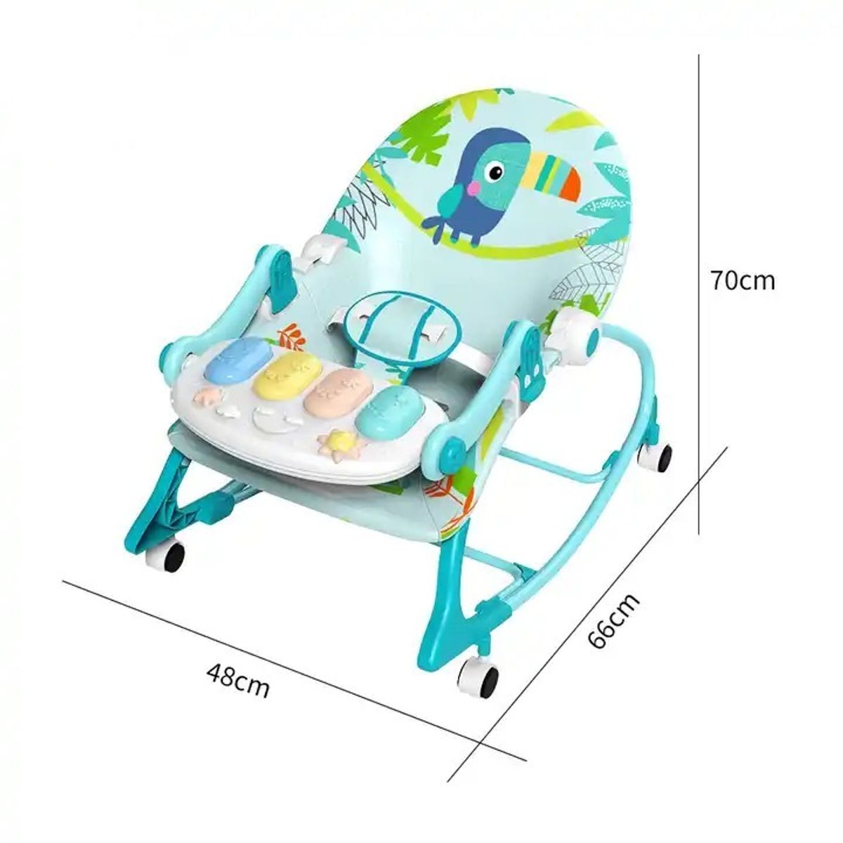 KIDSHOP - Silla Mecedora Con Ruedas Piano Musical 3689-A Beige