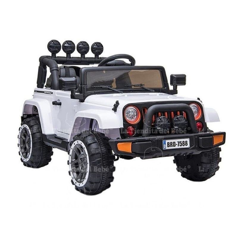 GENERICO - Carro montable bebe juguete eléctrico 4 x4 jeep BLANCO 5299
