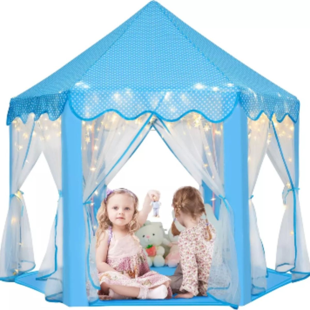 GENERICO - Carpa Castillo Infantil luces Para Princesas y Muñecas azul