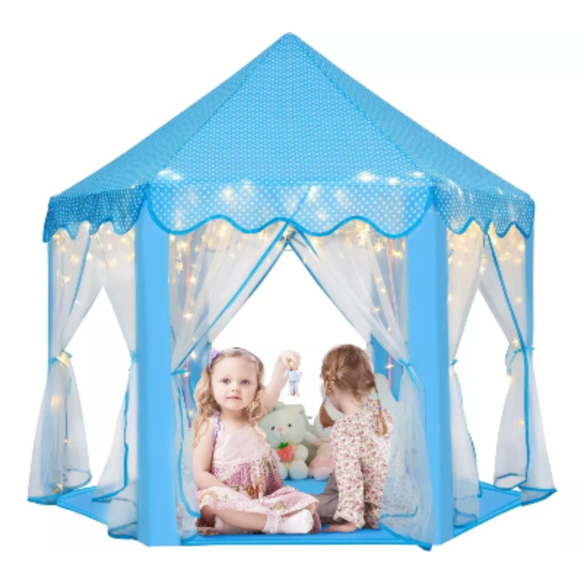 GENERICO - Carpa Castillo Infantil luces Para Princesas y Muñecas azul