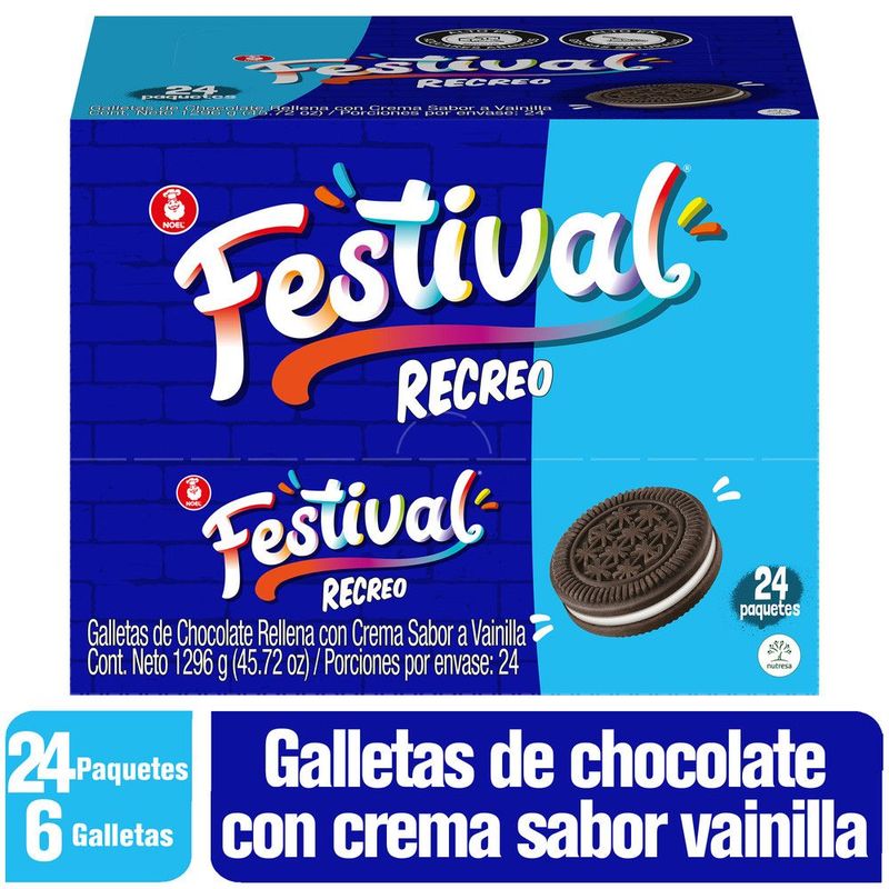 FESTIVAL - Galleta FESTIVAL Recreo Plegadiza x 24 unidades