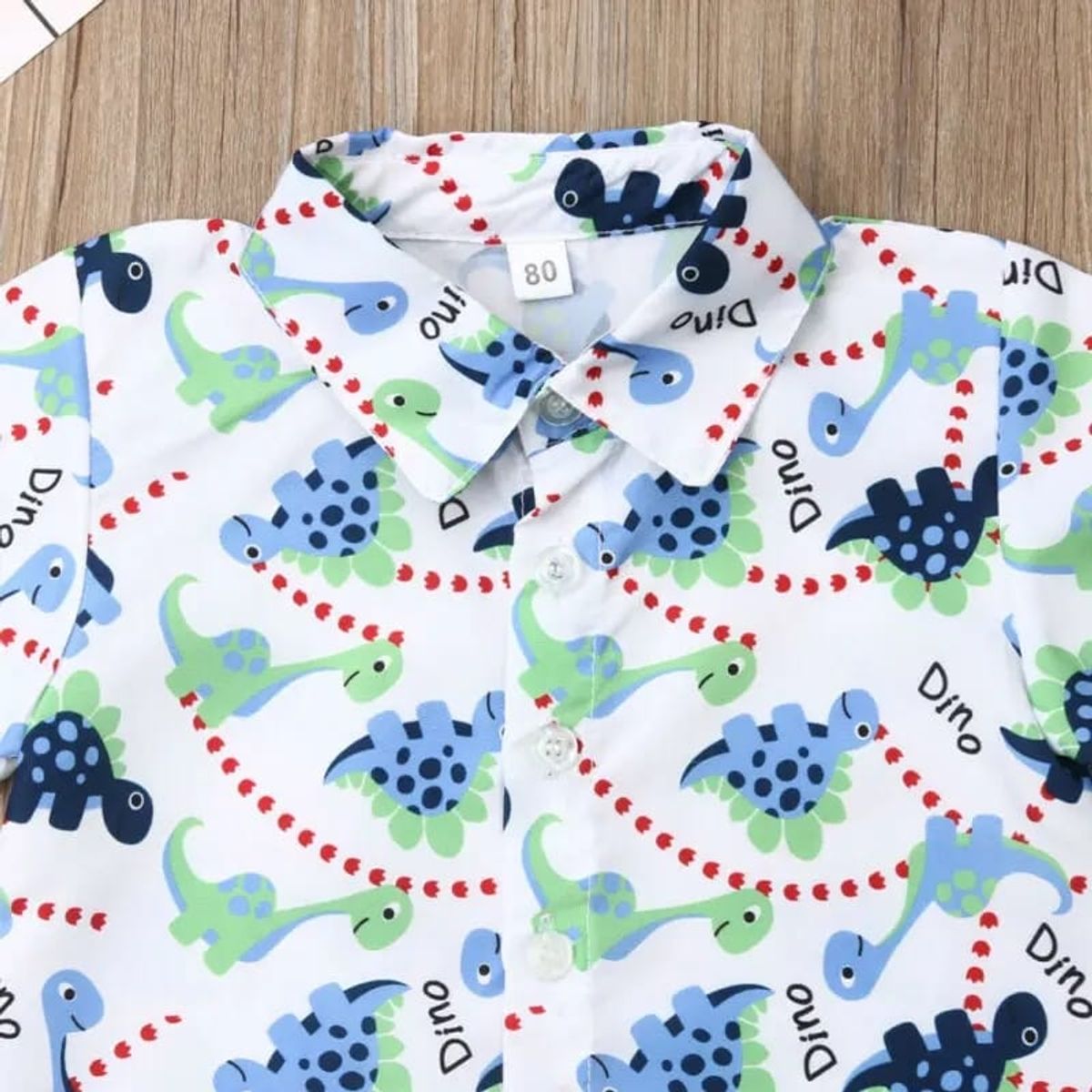 LUSOLSI - Ropa bebé camisa con estampado de dinosaurio y pantalones cortos