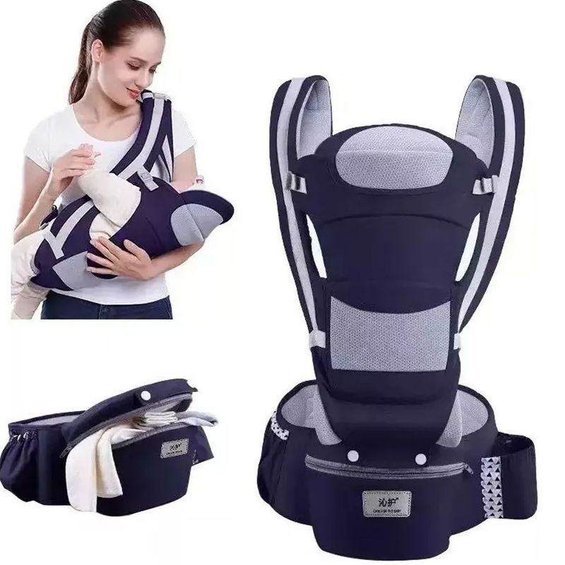 ONE PIXEL - Cargador Canguro Asiento Para Bebe Azul ONE PIXEL
