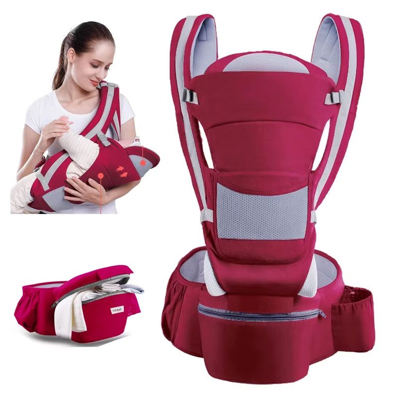 ONE PIXEL - Cargador Canguro Asiento Para Bebe Rojo ONE PIXEL