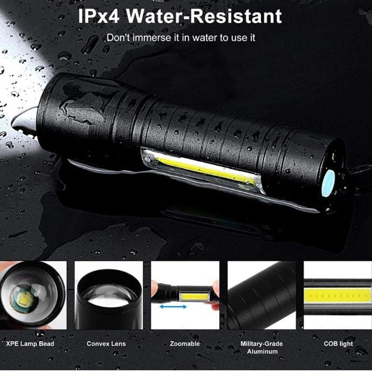 ONE PIXEL - Linterna Recargable Con Estuche Y Panel LED