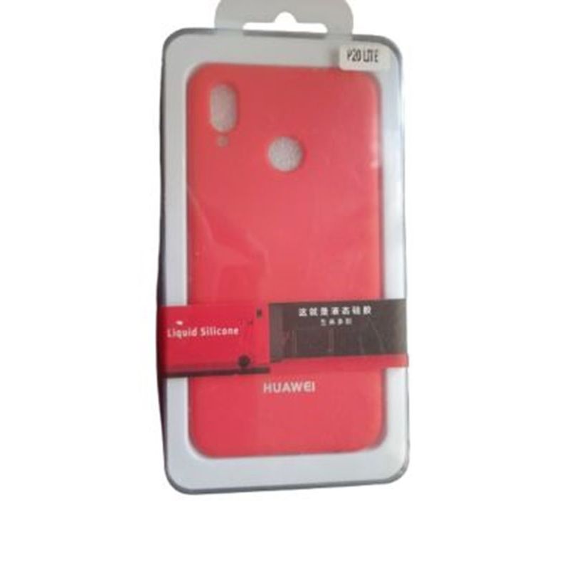 GENERICO - CARCASA EN SILICONA PARA CELULAR HUAWEI P20 LITE ROJO