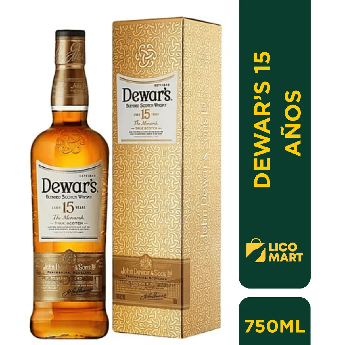 GENERICO - WHISKY DEWAR´S 15 AÑOS 750 ML