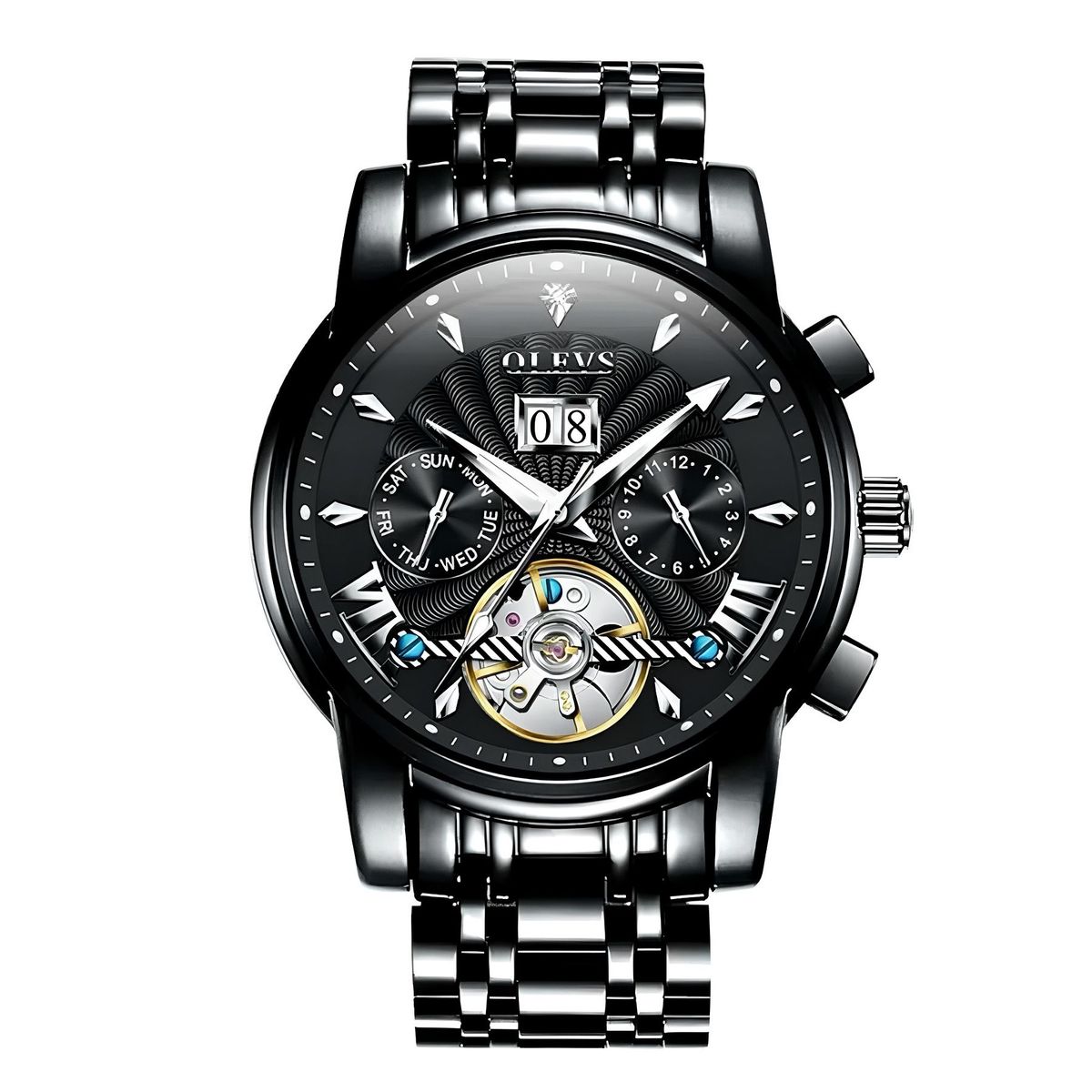 TEVISE - Reloj Automatico OLEVS Original en Acero Inoxidable