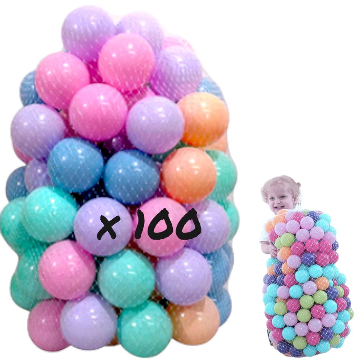 GENERICO - PELOTAS DE COLOR PASTEL BULTO X 100