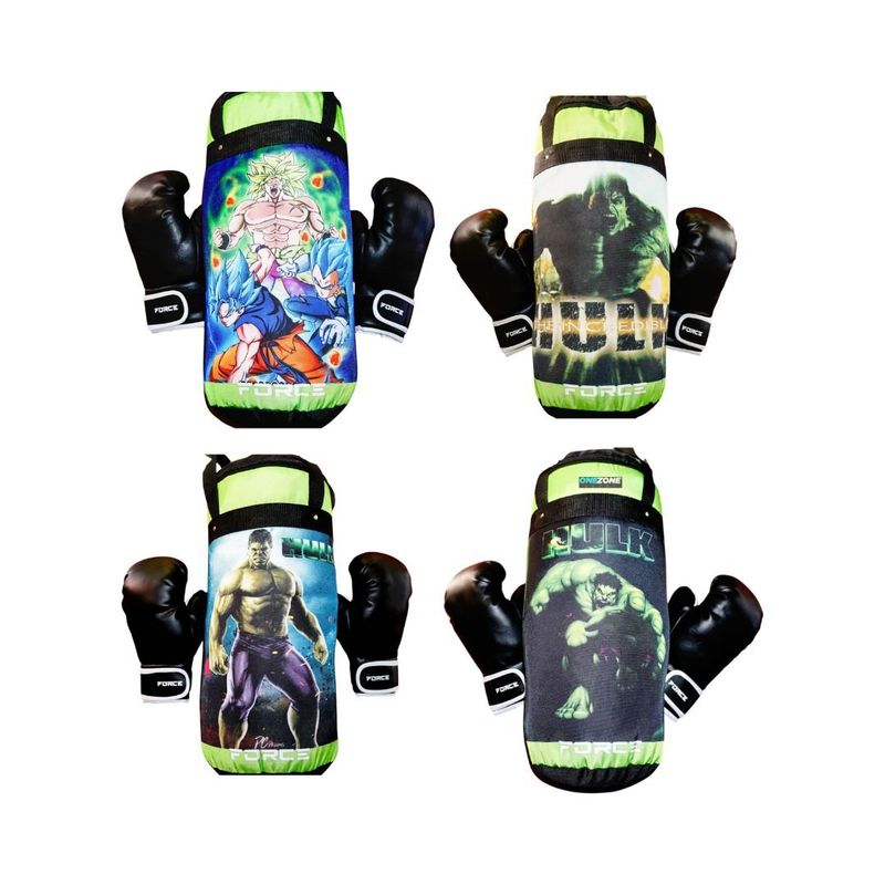 GENERICO - Kit Saco Boxeo Multidiseños Guantes Para Niño Verde