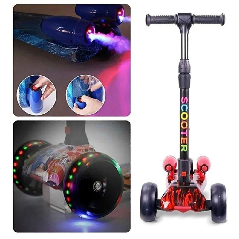 GENERICO - Patineta Scooter Monopatín Bluetooth Humo Luces Sonido Azul