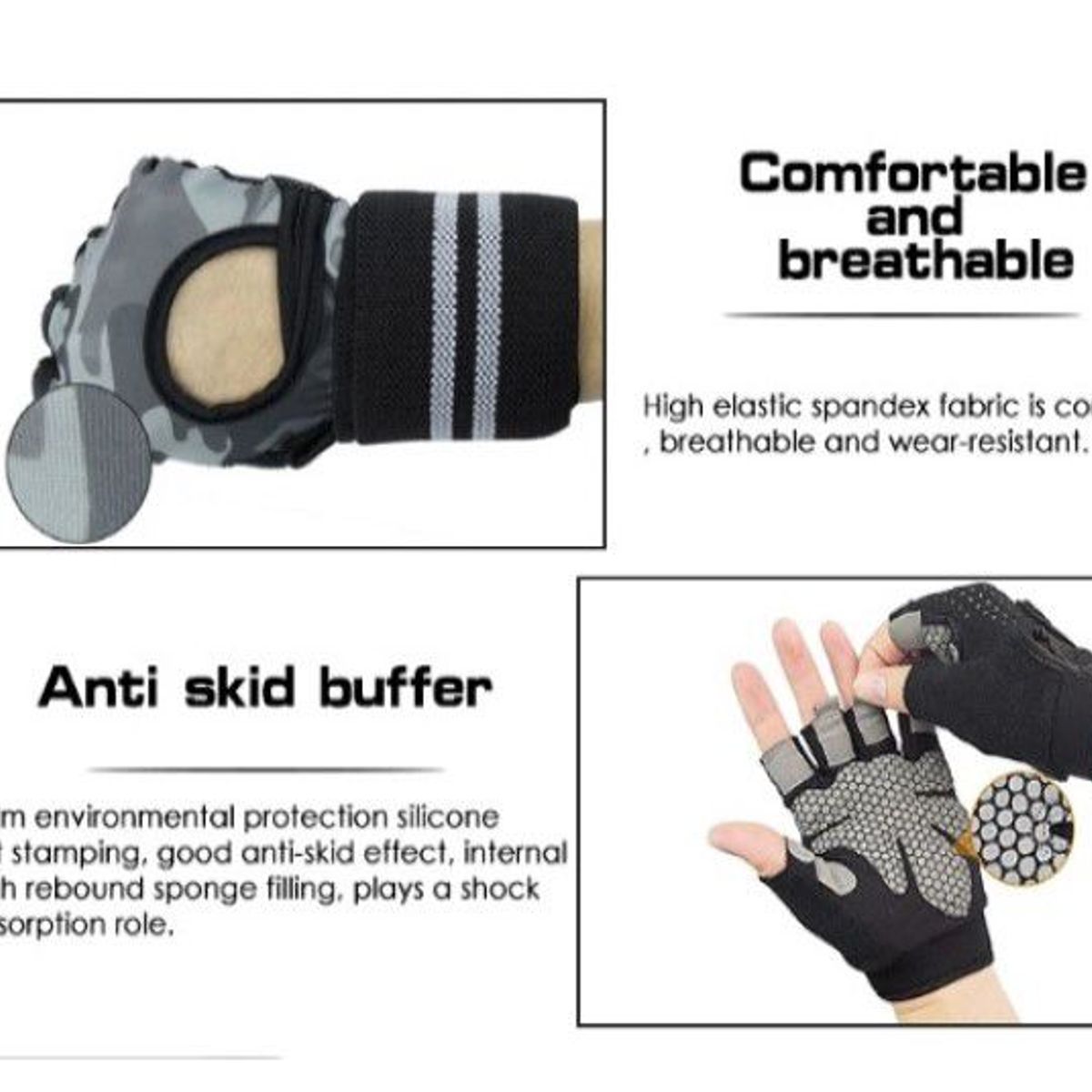 GENERICO - Guantes Con Muñequera Entrenamiento Gimnasio Pesas TALLA M