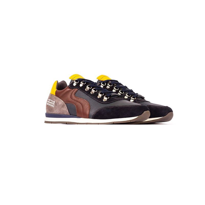 AMBITIOUS - Tenis Casuales En Cuero Para Hombre  DE-6904-1320AM.1 Azul_.