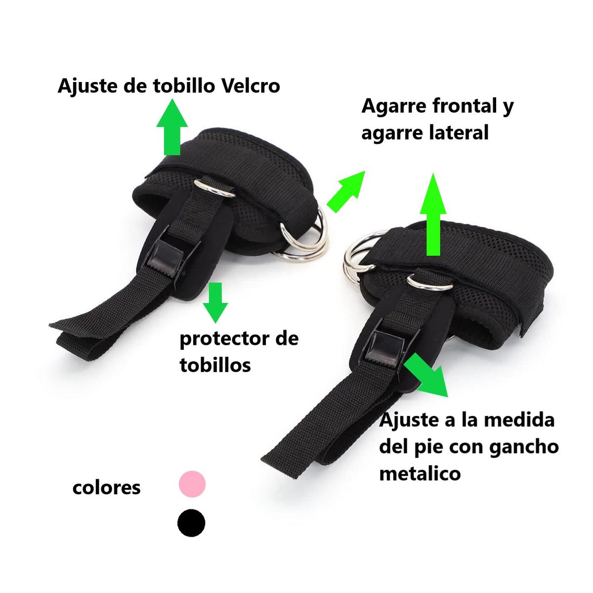 GENERICO - TOBILLERAS Straps Para Polea Y Mancuernas Levantamiento Gym