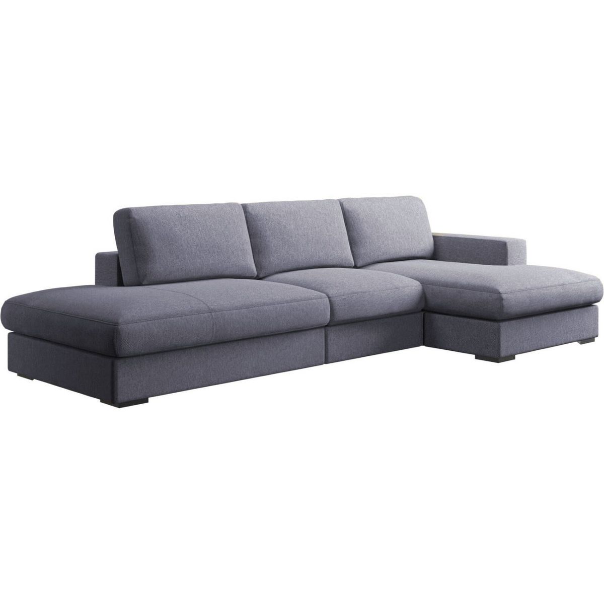 DELUXE FURNITURE - Sofá en L Oasis 4 Puestos Gris tela anti fluidos
