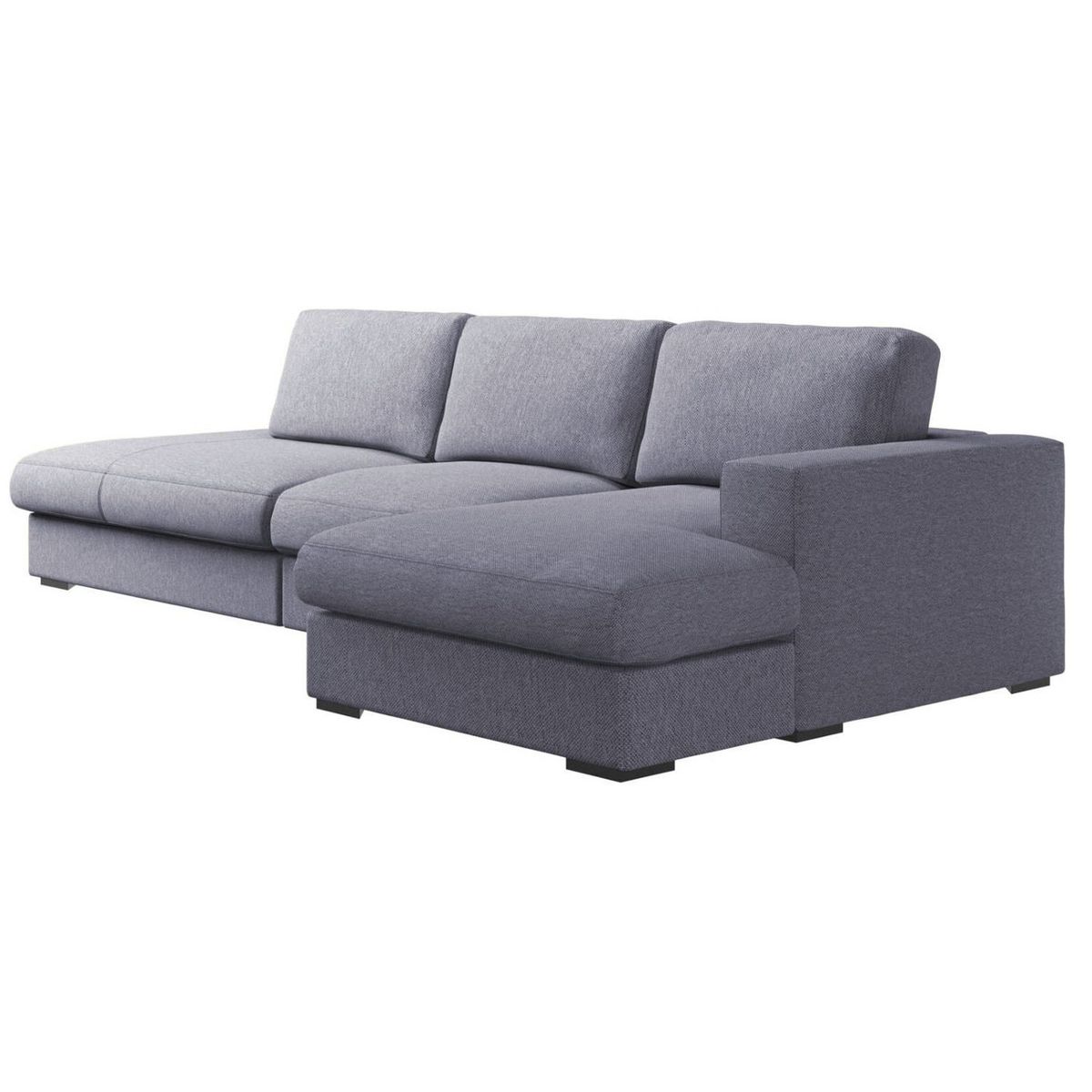 DELUXE FURNITURE - Sofá en L Oasis 4 Puestos Gris tela anti fluidos