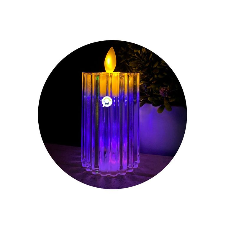 COMPRALOENCASA COM - Vela De Movimiento Realista De Luz Cálida Y Base Multicolor DK-1522