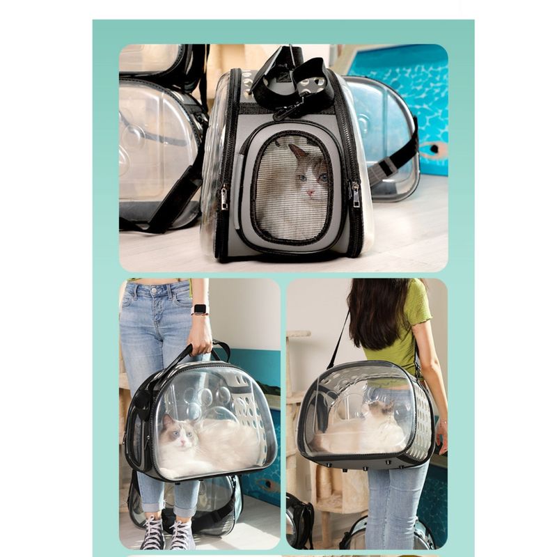 AFM - Bolso plegable con tapas transparente para mascotas
