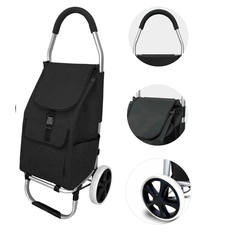 SUBE - Carro De Mercado Plegable Multifuncional Con Bolsillo Frontal-