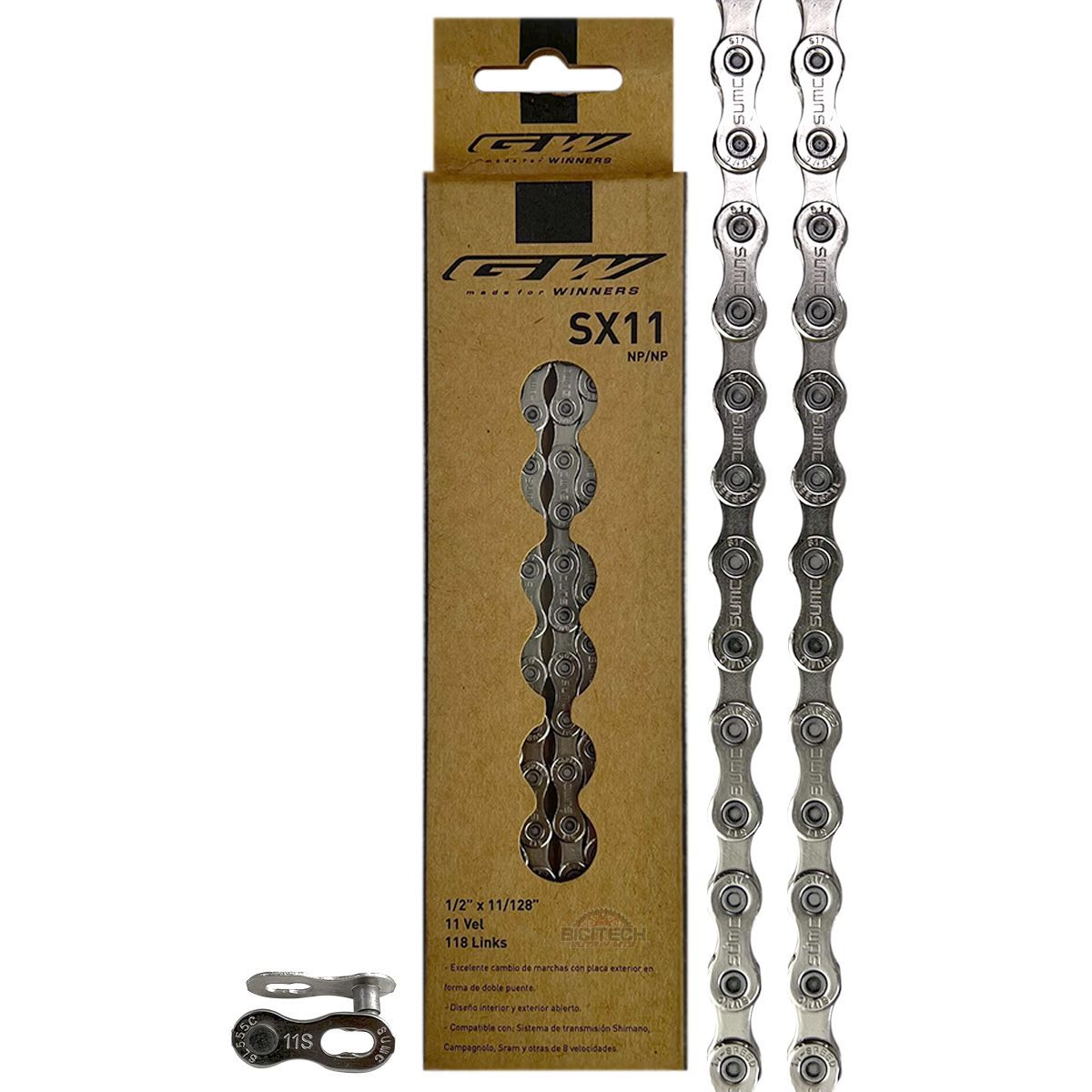 GW - Cadenilla Bicicleta 11 Velocidades Gw Sx11 Comp Shimano