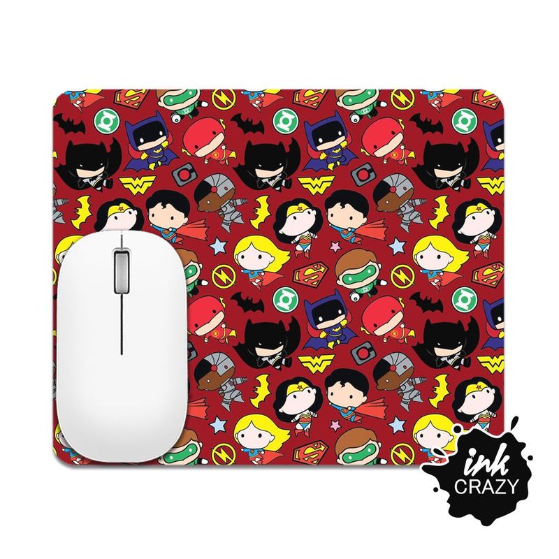 GENERICO - Mouse Pad Super Heroes Mosaico Rojo