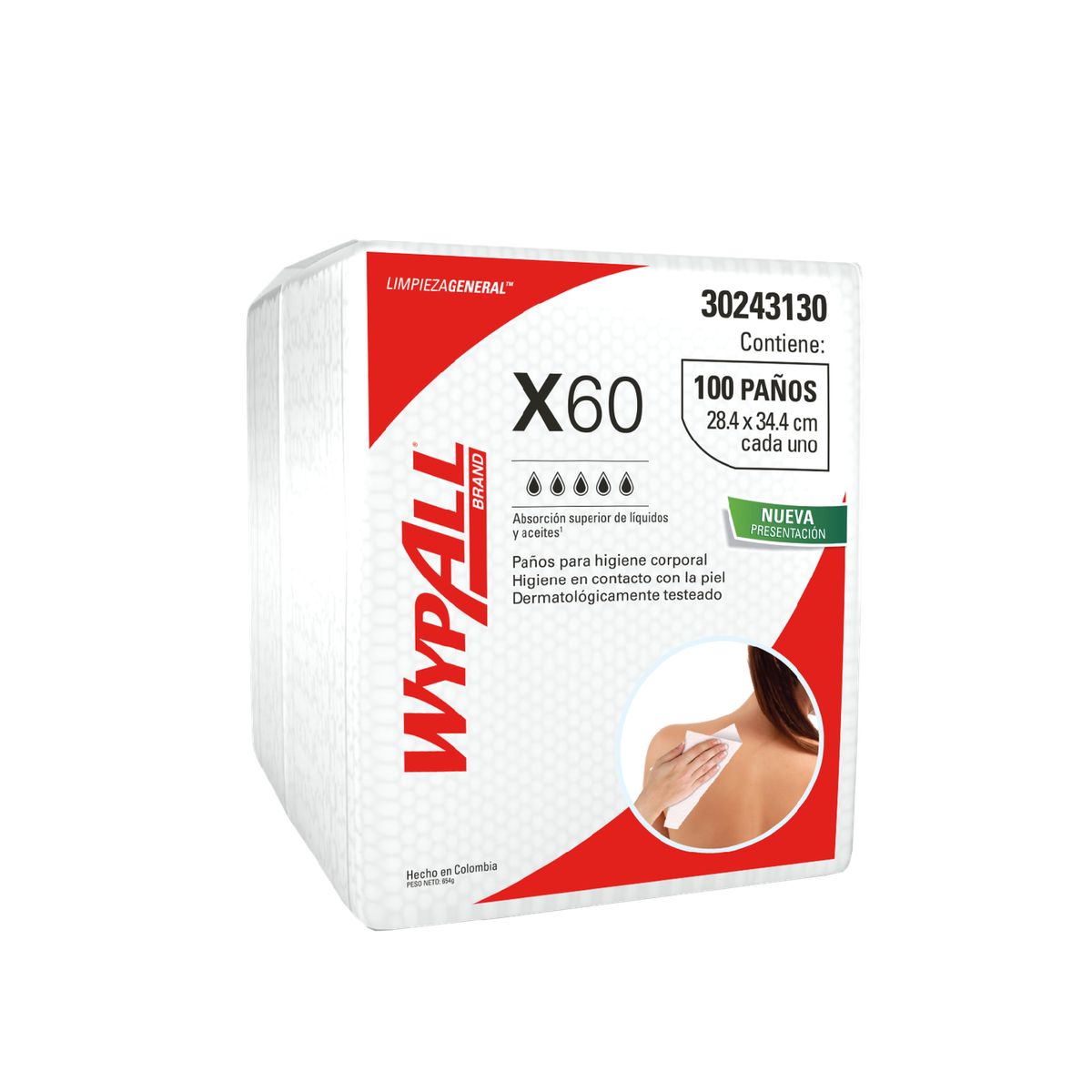 WYPALL - Paños de Limpieza WypAll® X60 Higiene Corporal 100