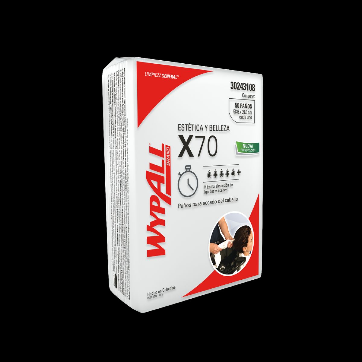 WYPALL - Paños de limpieza WypAll® X70 Estética y Belleza x50 paños