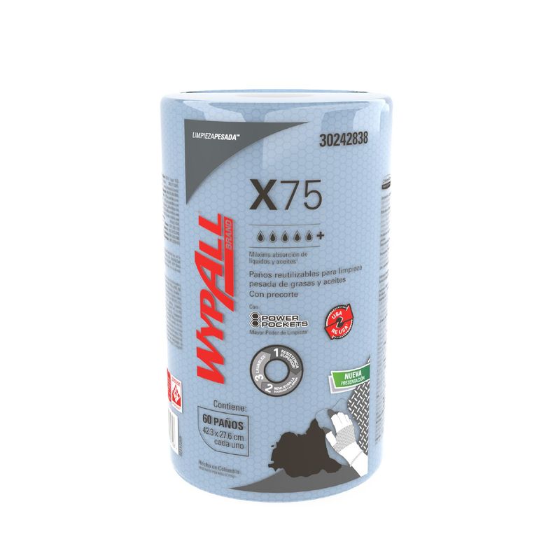 WYPALL - Paños de Limpieza Wypall X75 INDUSTRIA Power Pockets