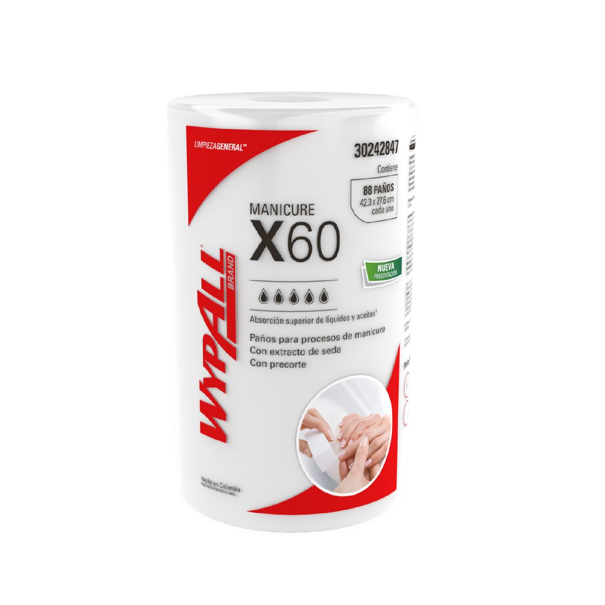 WYPALL - Paños de limpieza WypAll® X60 Manicure 88 paños